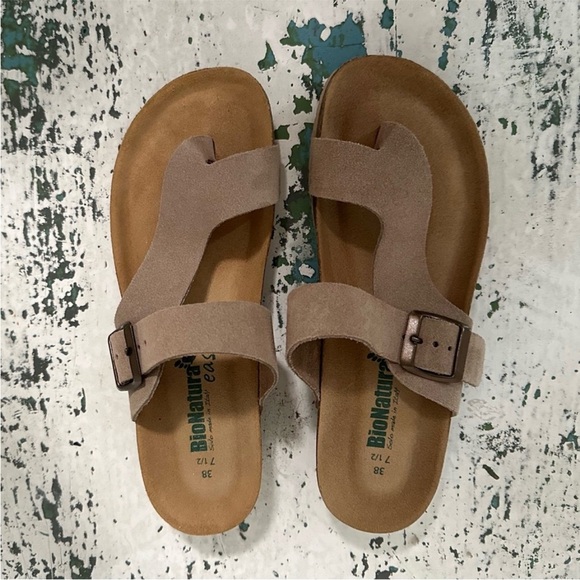 BioNatura Shoes - BioNatura Taupe Suede Buckle Sandals
